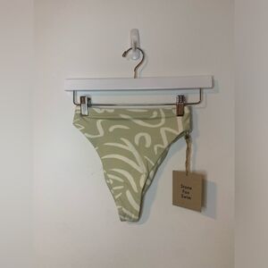 NWT Stone Fox Swim Sumatra Bikini Bottoms Aloe Lines XS
